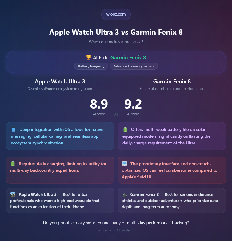 Apple Watch Ultra 3 Vs Garmin Fenix 8